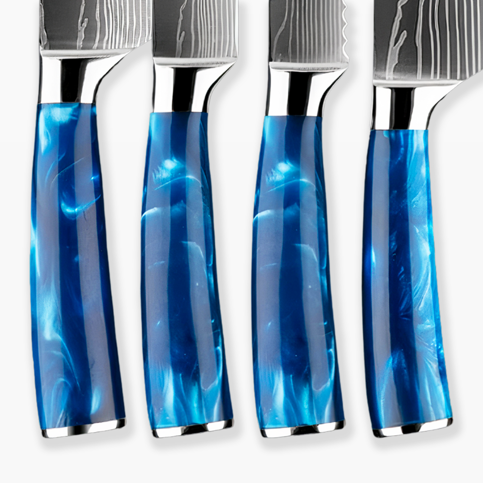 Kurogane Mottomo (mest bláir) - Damascus-stál hnífar