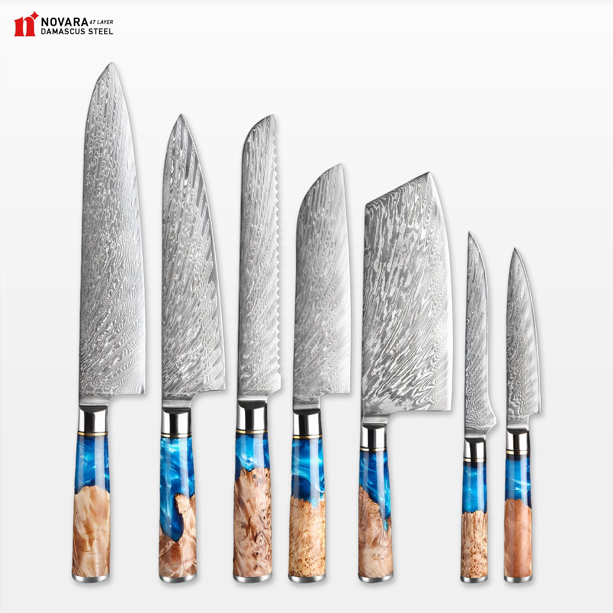 Kurogane Tsunami (ウェーブナイフ) - Damaska stál hnífar